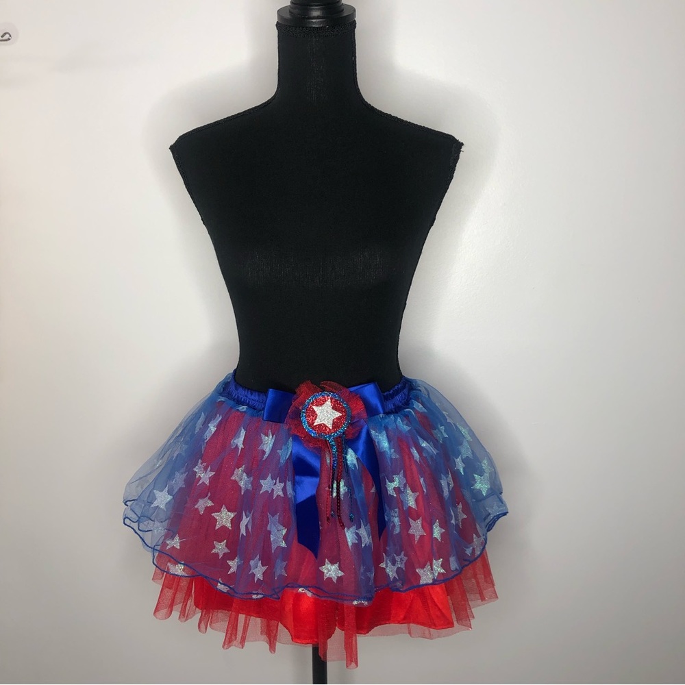 Tutu Skirt Just Pretend By Wyla Patriotic America Red White Blue